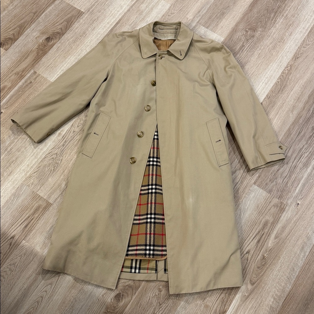 Burberry London Men’s Prorsum Trench Coat 40R Zip Out Wool Liner